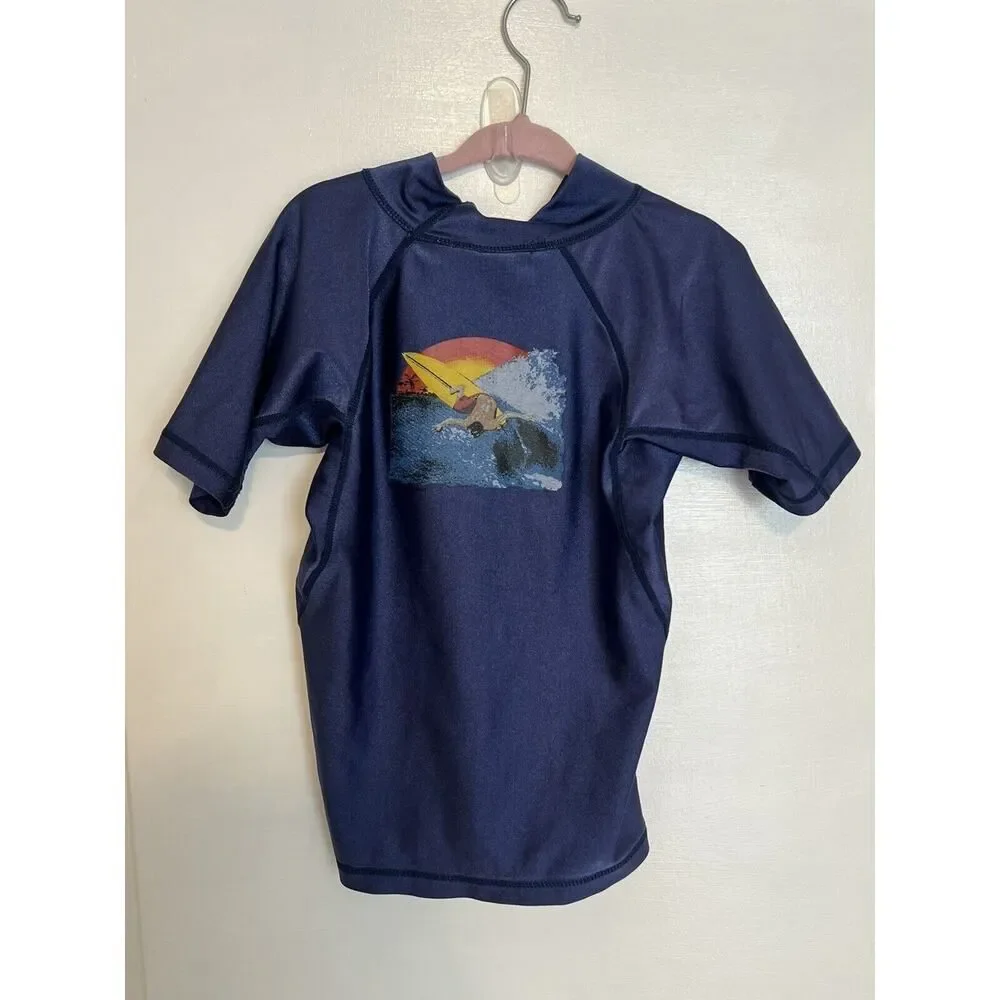 WES AND WILLY Toddler Boy Mock Neck Rash Guard SPF Sun Protection Swim Shirt 3T